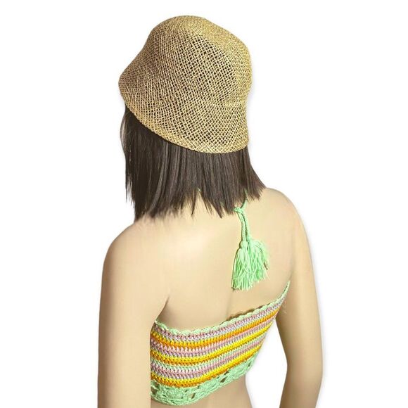 Hand-Woven Seagrass Bucket Summer Sun Hat - Picture 4 of 4